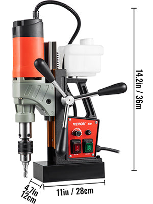 SucceBuy Magnetic Drill 1200W 1.57" Boring Diameter 2922lbf/13000N Portable Electric Mag Drill Press 580 RPM Drilling Machine