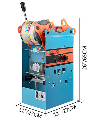 SucceBuy Manual Cup Sealer Machine 300-500 Cup/h with Heating Technology Boba Tea Cup Sealing Machine for 90/95mm Cup Diameter
