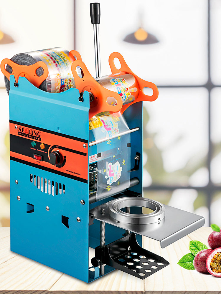 SucceBuy Manual Cup Sealer Machine 300-500 Cup/h with Heating Technology Boba Tea Cup Sealing Machine for 90/95mm Cup Diameter