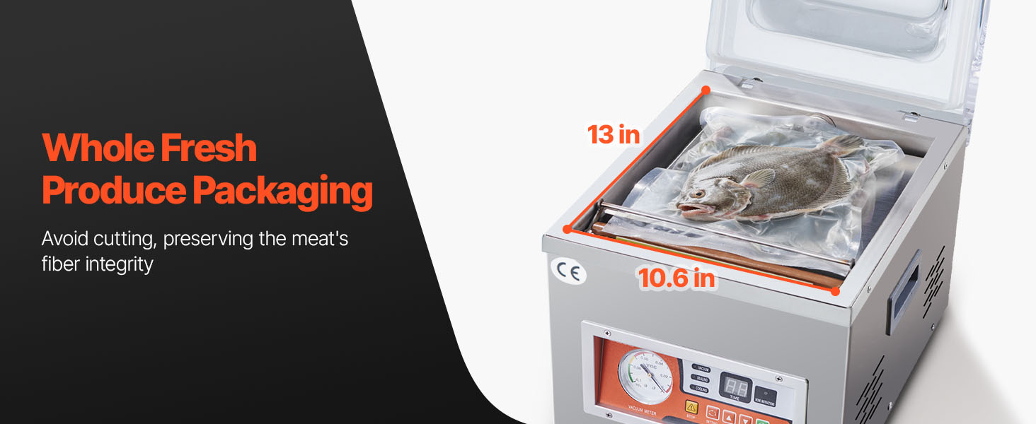 SucceBuy DZ-260A Chamber Vacuum Sealer with 15.7" Sealing Length Kitchen Vacuum Packing Machine for Home Foods Meats Marinades